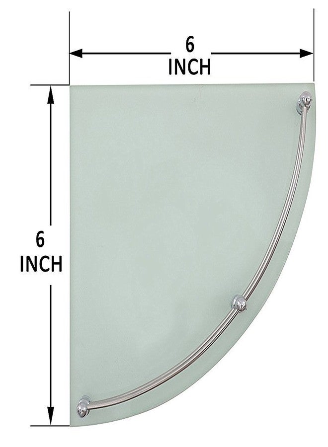 فلانر رف زاوية زجاجي للتثبيت على الحائط من فلانر، مقاس 6x6 بوصة، مناسب للحمام/حامل حائط/رف حمام/رف تخزين حائط/رف حمام/رف مطبخ (عبوة من قطعتين، شفاف) - Image 3